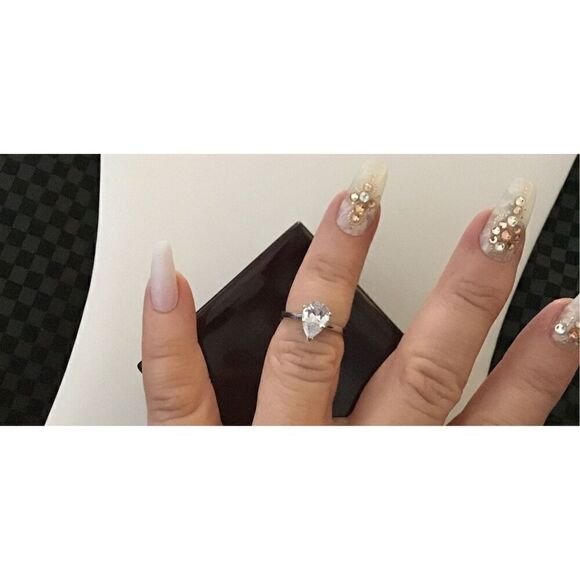 1.5Ct Pear Cut Solitaire Engagement Ring Sz 10~.925 Sterling Silver - Picture 4 of 4